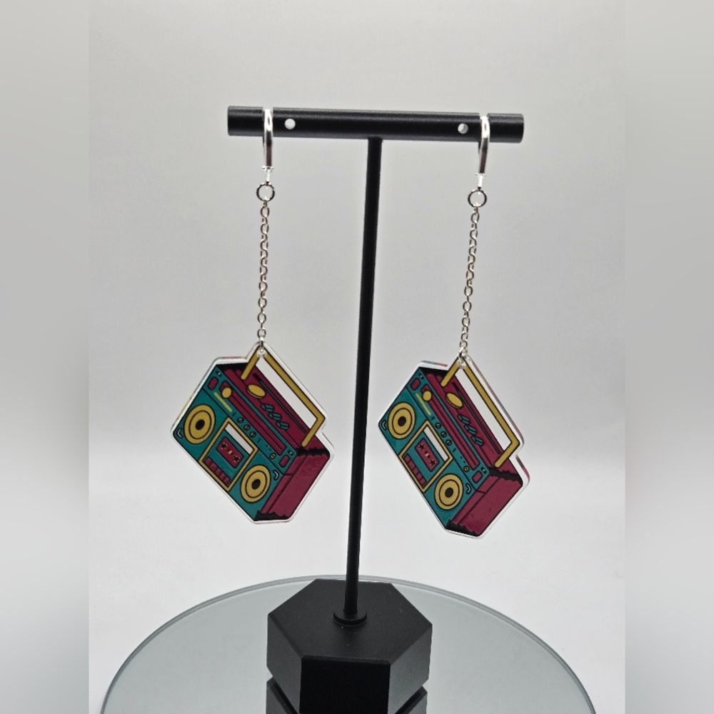 90s Boom Box Earrings | Retro Music Vibes